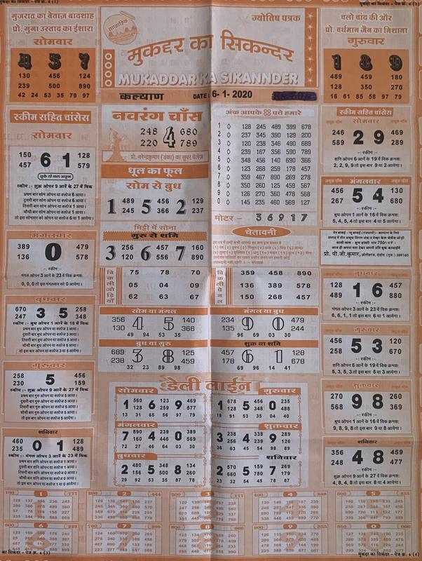 satta matta matka 143 chart