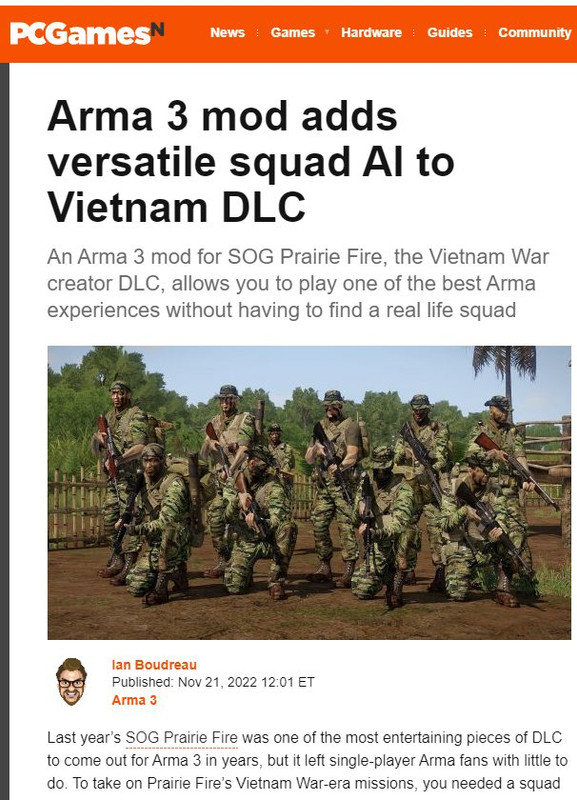 Arma 3 mod adds versatile squad AI to Vietnam DLC