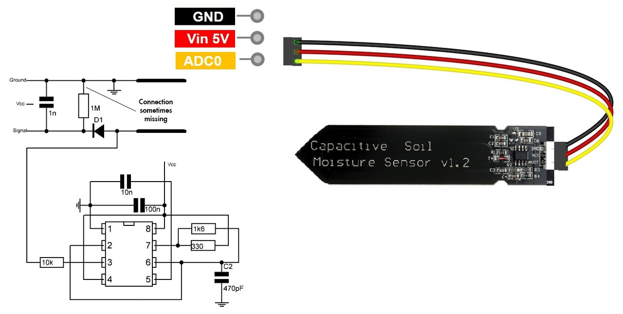 Soil capacitive moisture sensor v1 2 techmaze