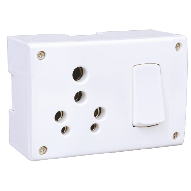 3 in 1 S.S. COMBINE 6/16amp switch socket