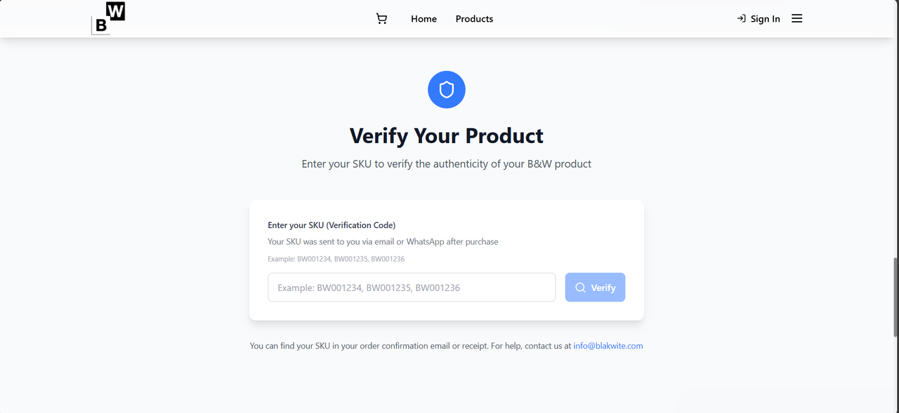 Black & White E-commerce feature 4 screenshot - Web project
