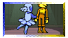stamp of yellow embracing blue