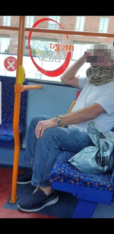 Ular melilit di leher sang kakek