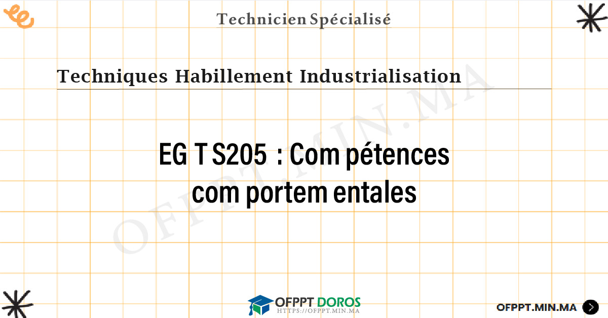 Sommaire détaillé du cours Compétences comportementales EGTS205 OFPPT - Structure du module