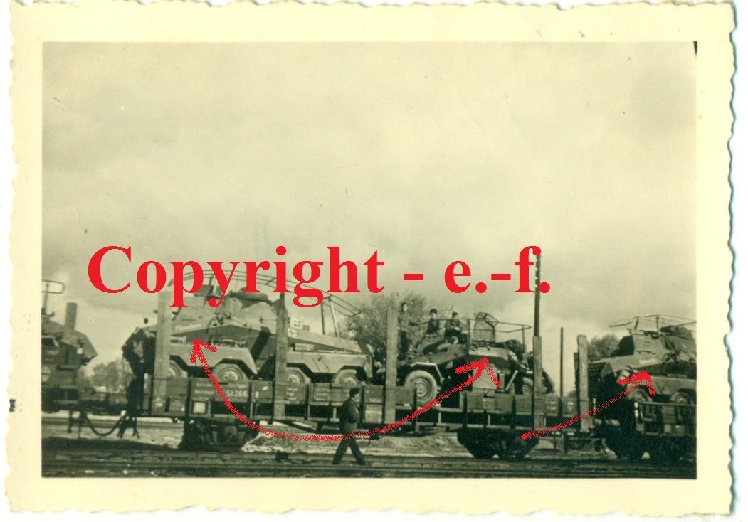 FOTO - PANZERSPÄHWAGEN - SdKfz - alle Typen mit EIGENNAMEN auf BAHNWAGON