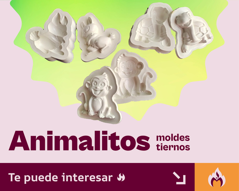 Molde para foami eva fimo fondant animales mono conejo y tortuga