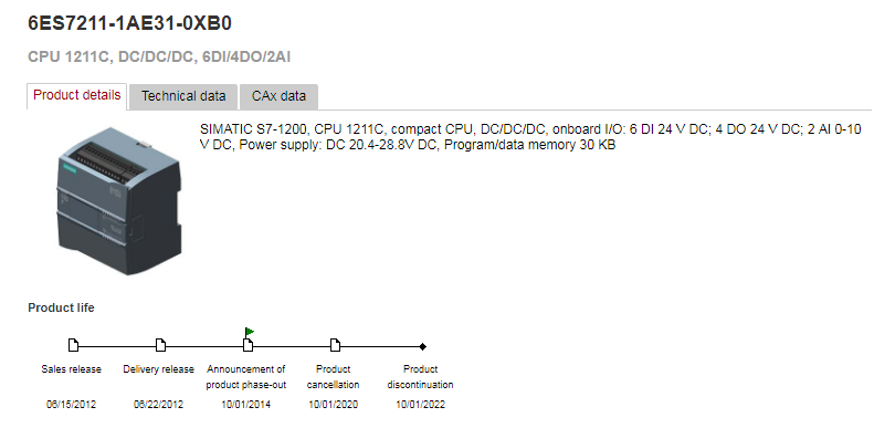 Firmware update V 3.0 to 4.2 for S7 1200 6ES7211-1AE31-0XB0