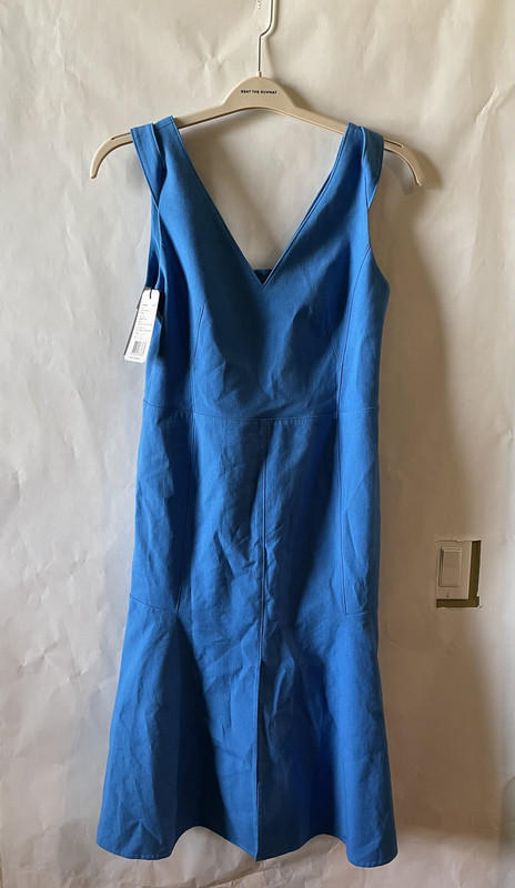 AKRIS BLUE V-NECK DRESS 2001842701 WOMENS 8