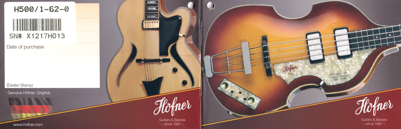 Hofner - Karl Höfner GmbH. -  Un icono del siglo XX. Bajo 500/1  - Página 3 1