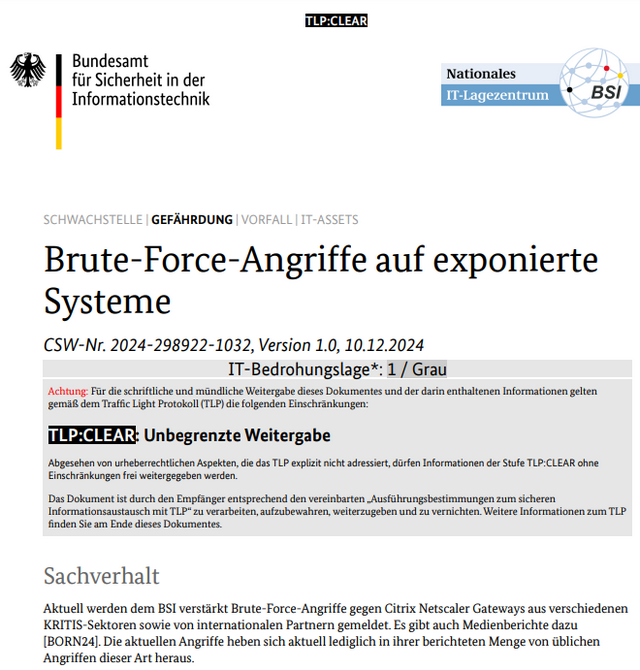 BSI Warnung vor Netscaler-Angriffen