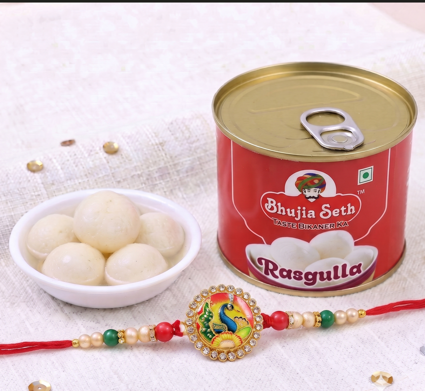 500 gm rasgulla with rakhi set (16)