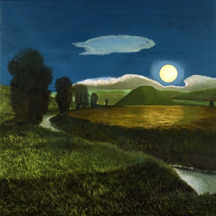 Brotherhood of the Ruralists Silbury-Hill-In-The-Moonlight-by-David-Inshaw