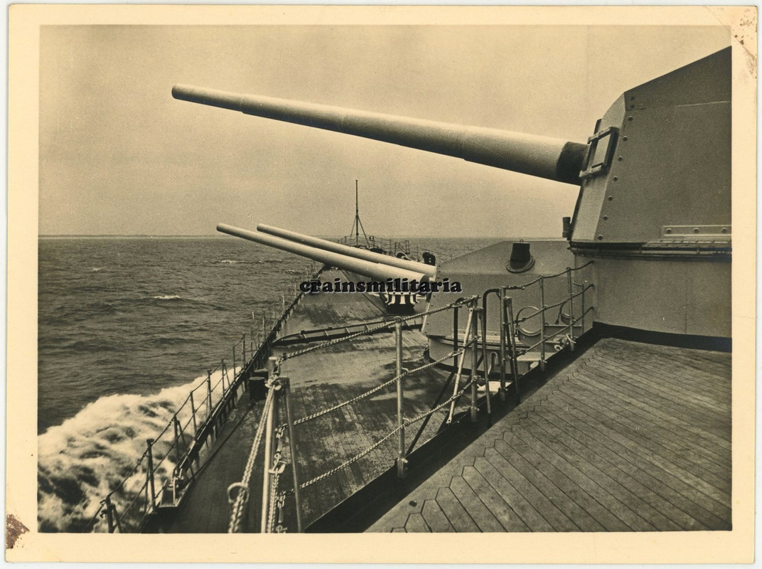 Orig. Foto schwere Kreuzer Prinz Eugen m. Geschütz Turm - Schiff Ostsee