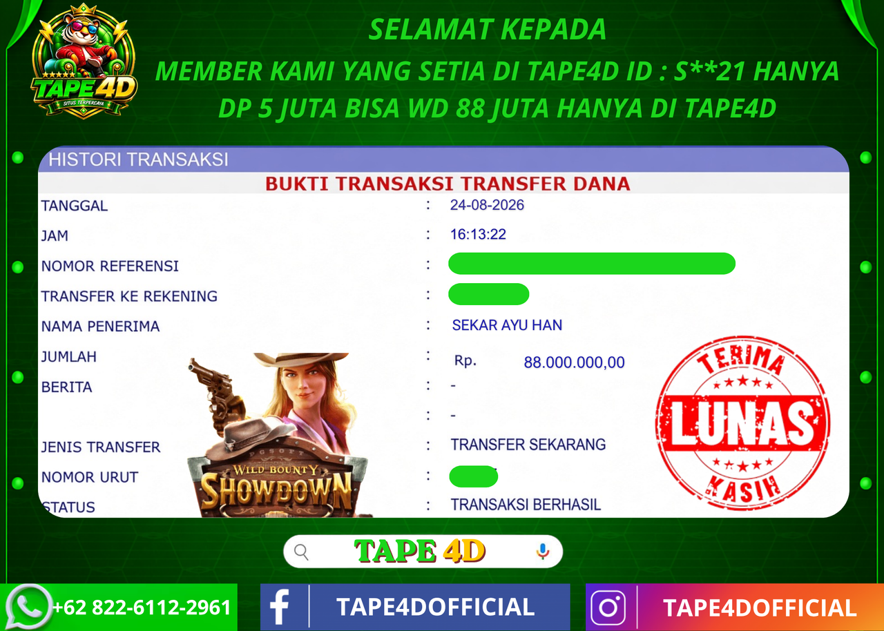 TAPE4D WILD BOUNTY SHOWDOWN PG SOFT 88.000.000-LUNAS