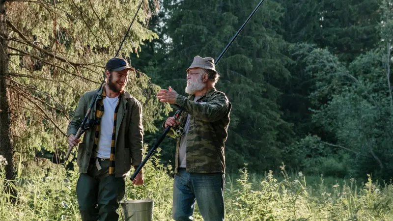 Peaceful angler fishing alone on a private pond booked through PondShare