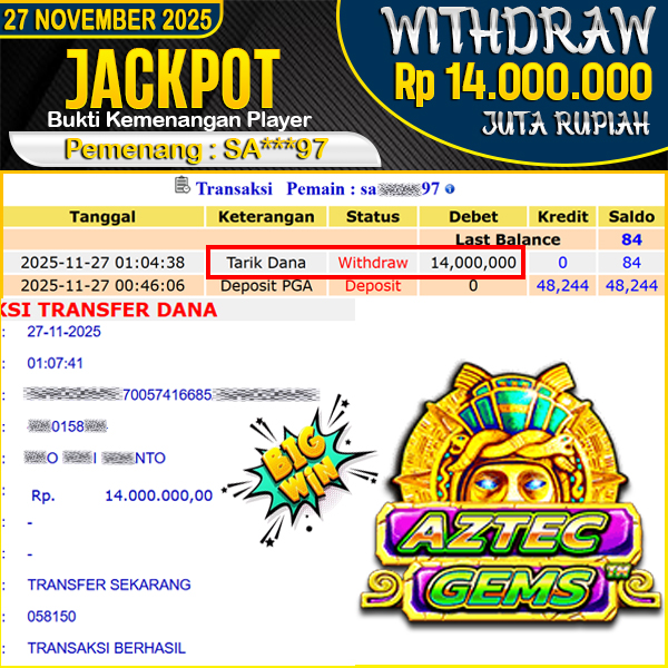 jackpot-slot-pragmatic-play-aztec-gems-wd-rp-14000000--dibayar-lunas-di-joyotogel