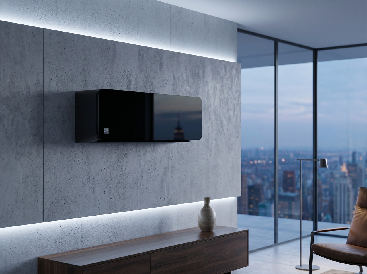 Aire Acondicionado Kenmore Inverter Negro de 12,000 BTU con WiFi.