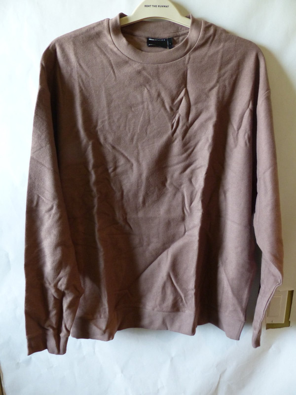 ASOS DESIGN ORGANIC OVERSIZED SWEATER IN DEEP TAUPE MENS SIZE M 9674381