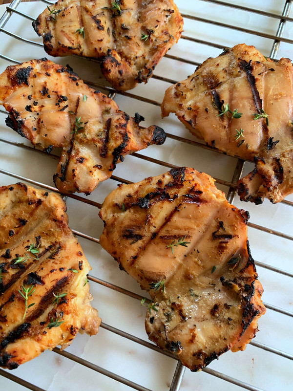 Grilled Keto Chicken Thighs with Maple Dijon Low Carb Chicken Marinade