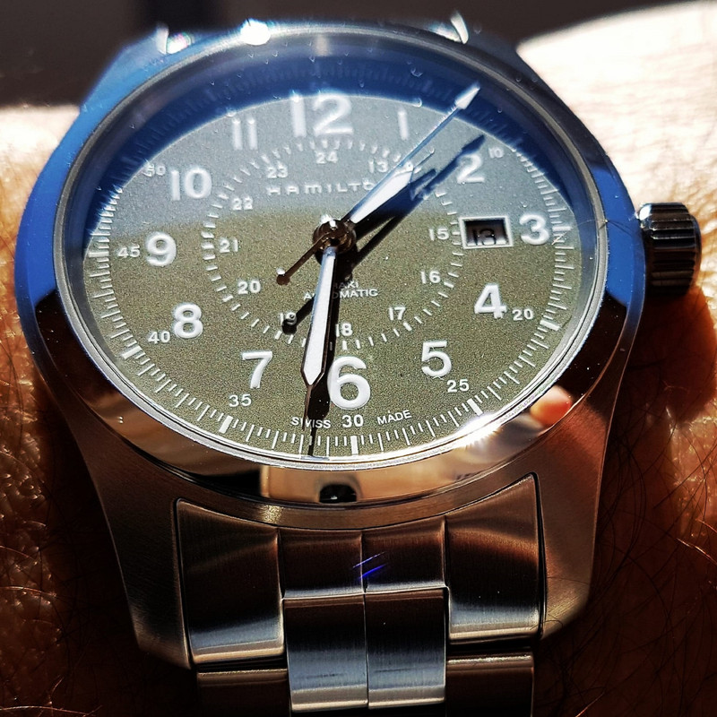 Hamilton Khaki Field Auto 42mm 100M Green Dial Cal. H10 Ref. H70605163  (2)