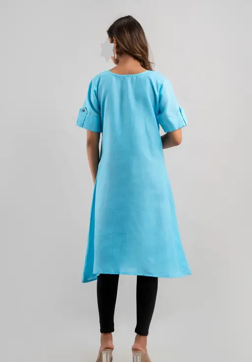 Fashionable Cotton Slub Dijital Print Anarkali Kurti For Women Color 6 (R108)