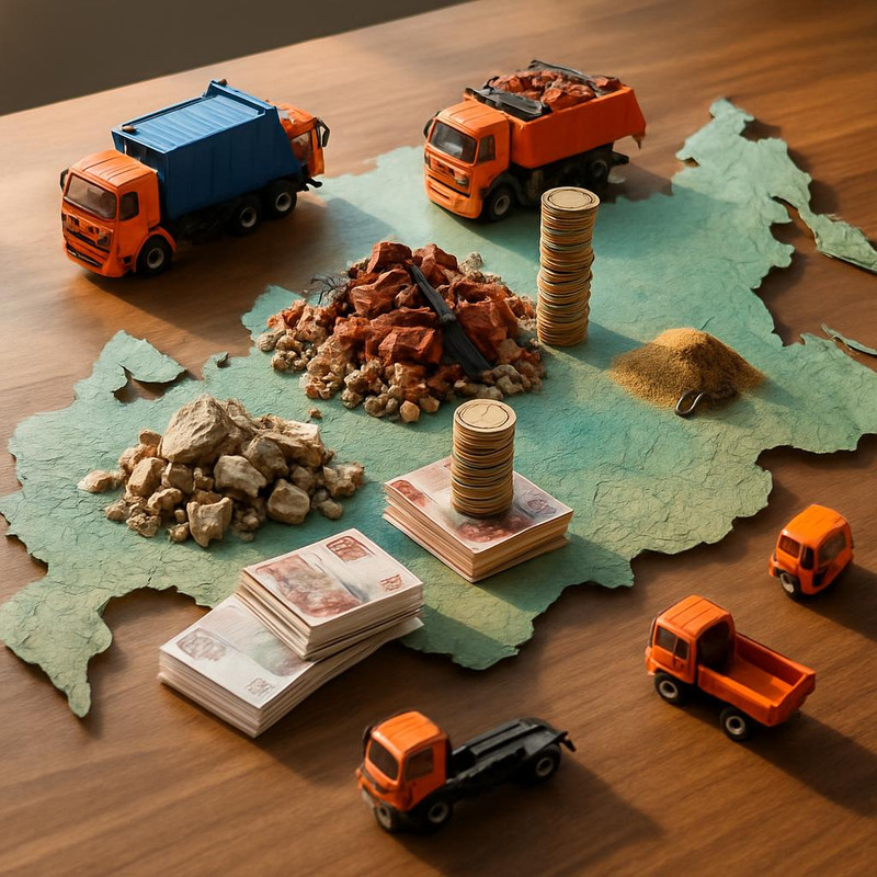 Сравнение стоимости вывоза строительного мусора в разных регионах России