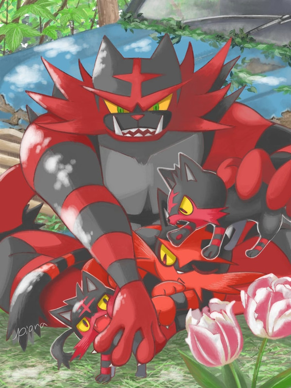 litten-incineroar-and-torracat-pokemon-d