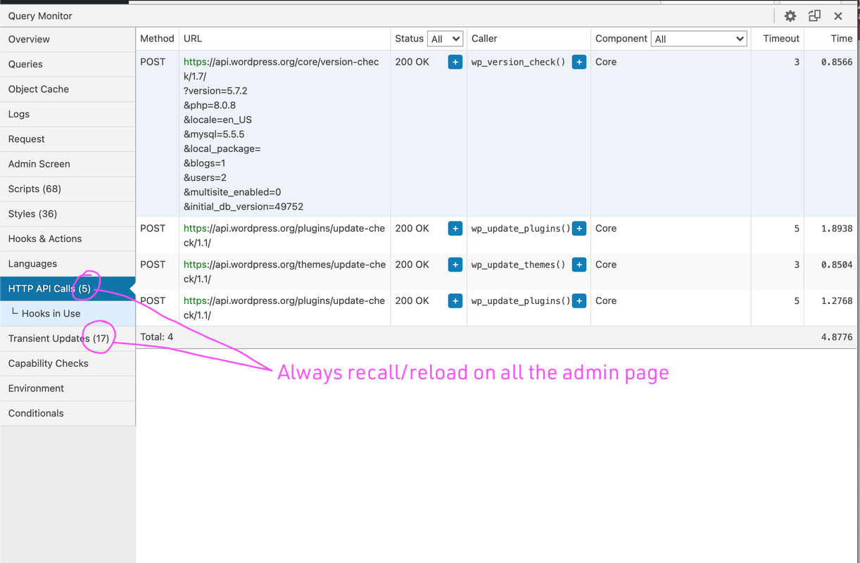 Query Monitor result I got