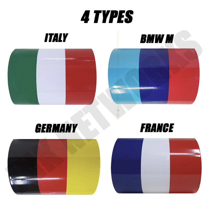 JNK Networks BMW M Fender Hood Decals – Flag Stripes Vinyl In 2 Widths – US Made