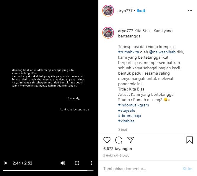 Sang pembuat lagu 'Kita Bisa', Pringgo Aryo Pradana