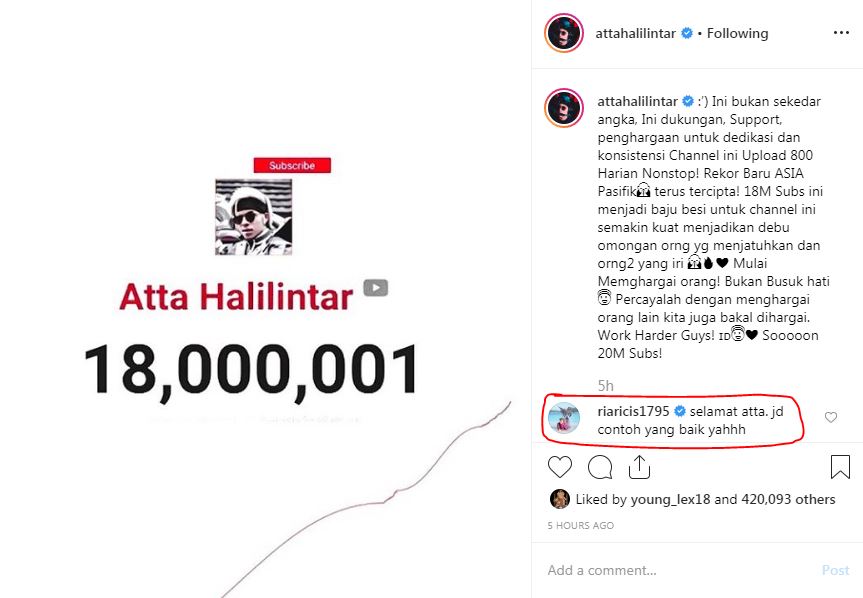 Instagram/attahalilintar