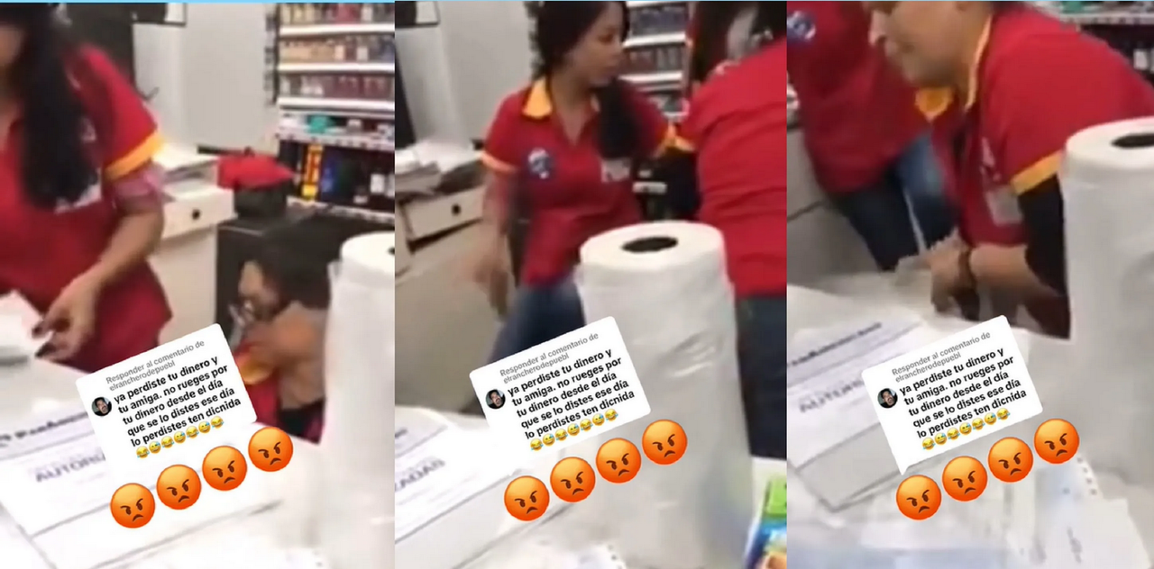 Cajera del OXXO se hace viral, finge demencia para no pagar: video