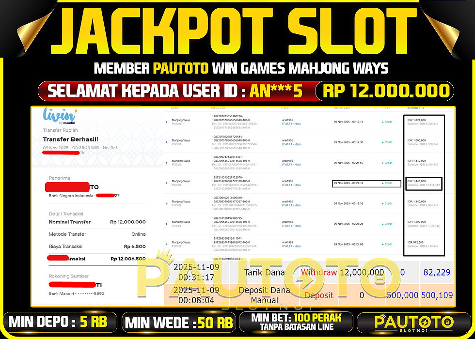 BUKTI JACKPOT LUNAS PAUTOTO