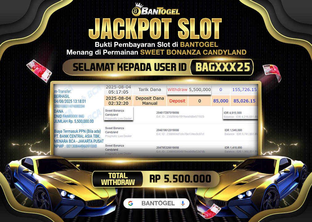 BUKTI JACKPOT LUNAS BANTOGEL