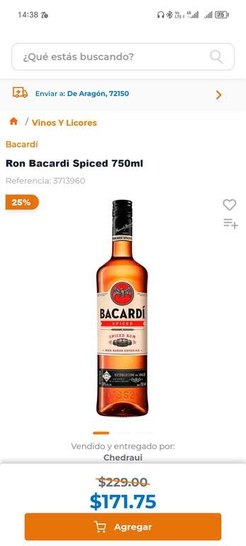 Bacardi Bacardios Spiced 750 ML | Chedraui en línea 
