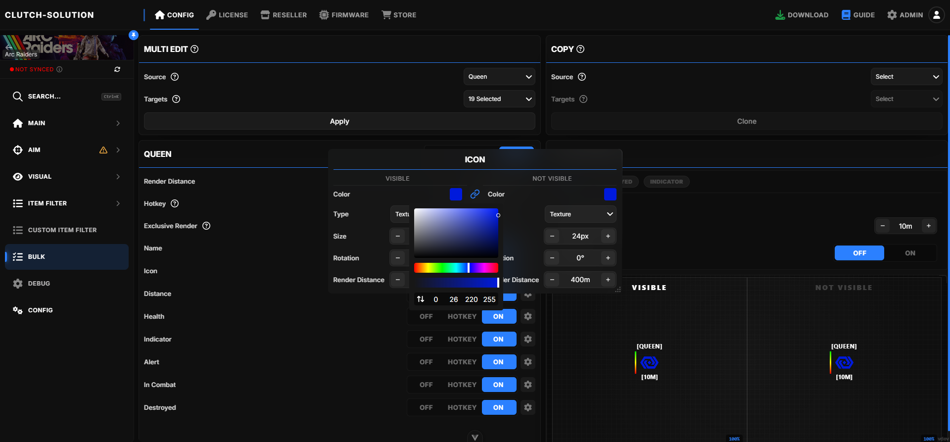 Color changed to blue