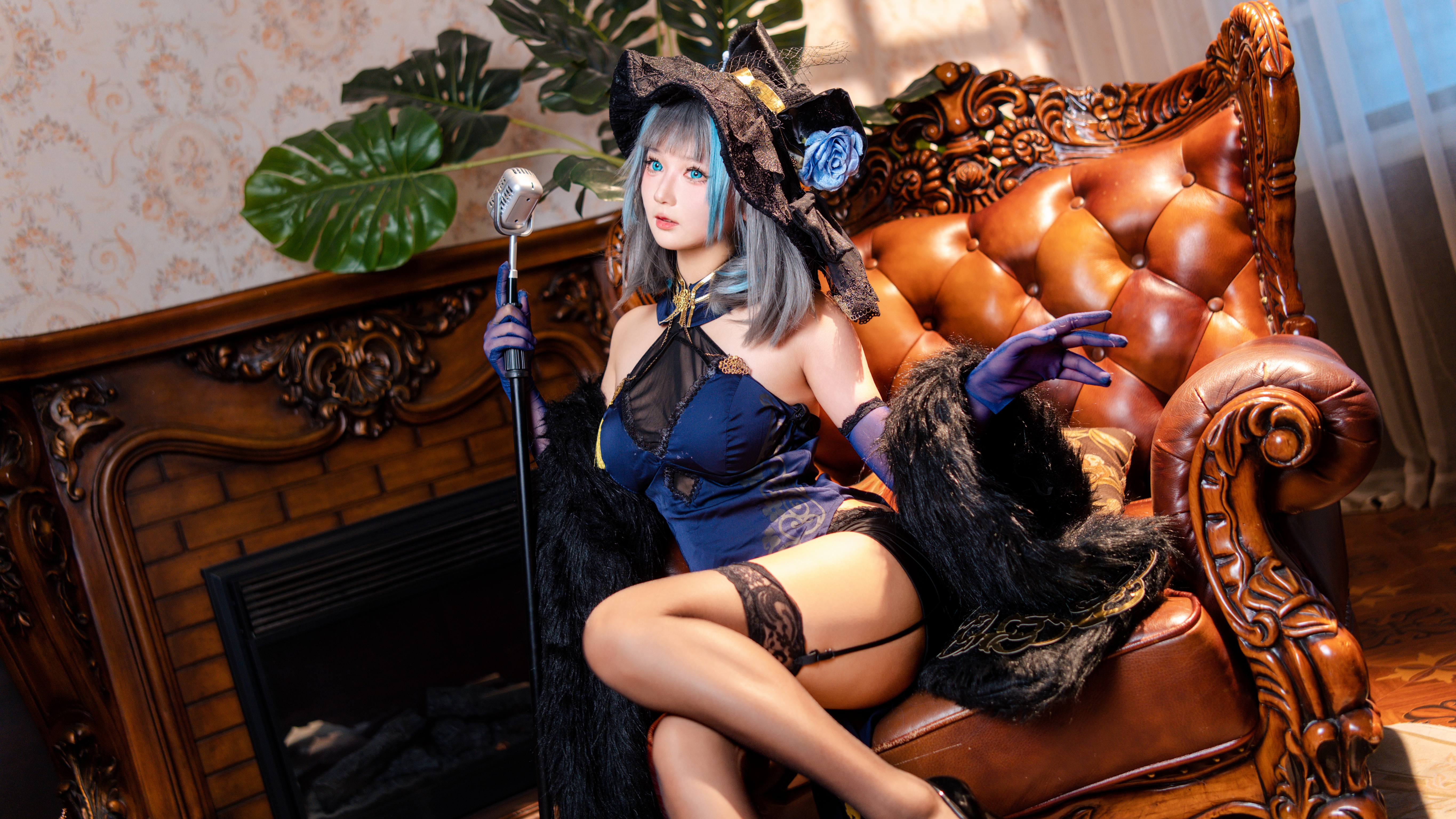 喜欢爱理吗COS二次元写真：柴郡旗袍高清图集（36P-453.8M）插图2