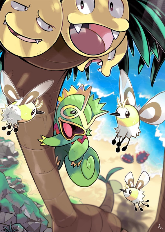 cutiefly-pyukumuku-alolan-exeggutor-and-