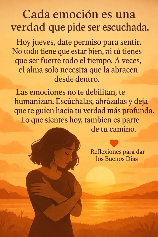 Permítete sentir: Reflexión emocional para este jueves