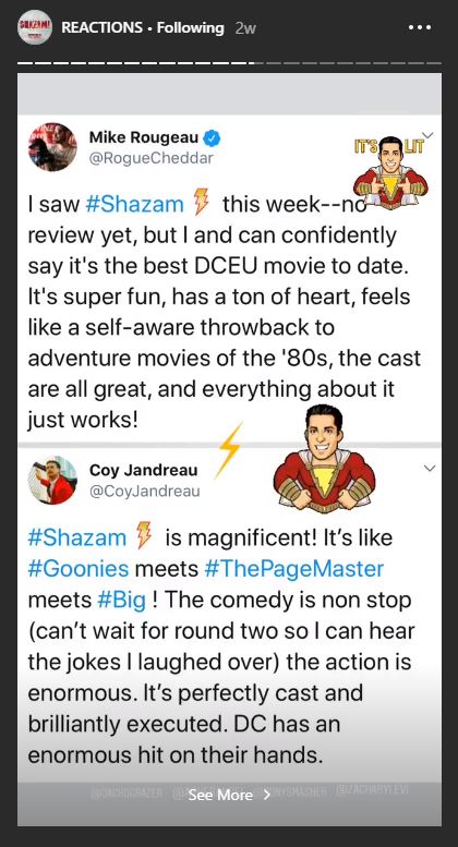 Reaksi penonton film Shazam!