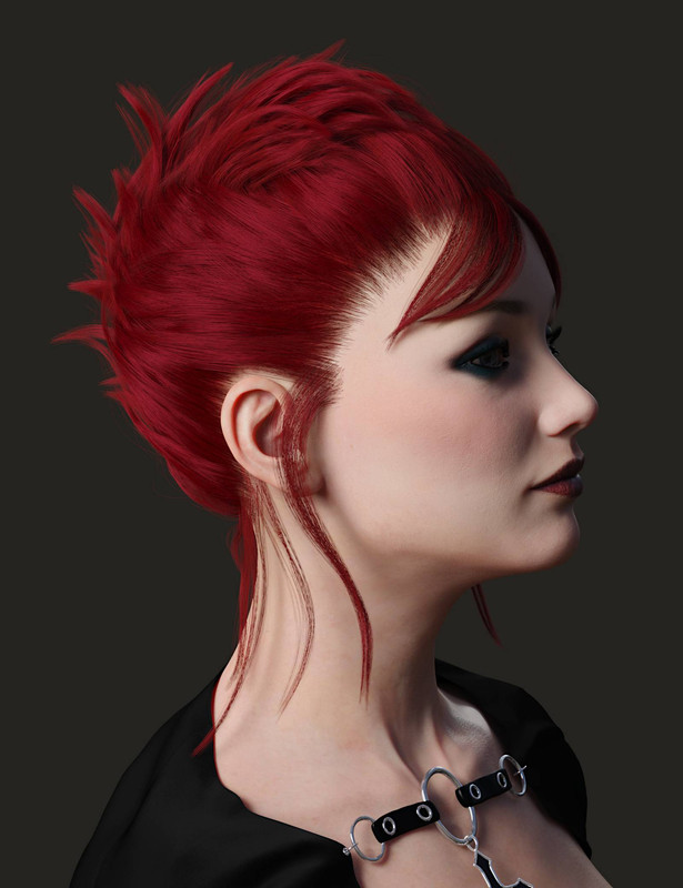 Messy Goth Updo for Genesis 8 and 8.1 Females