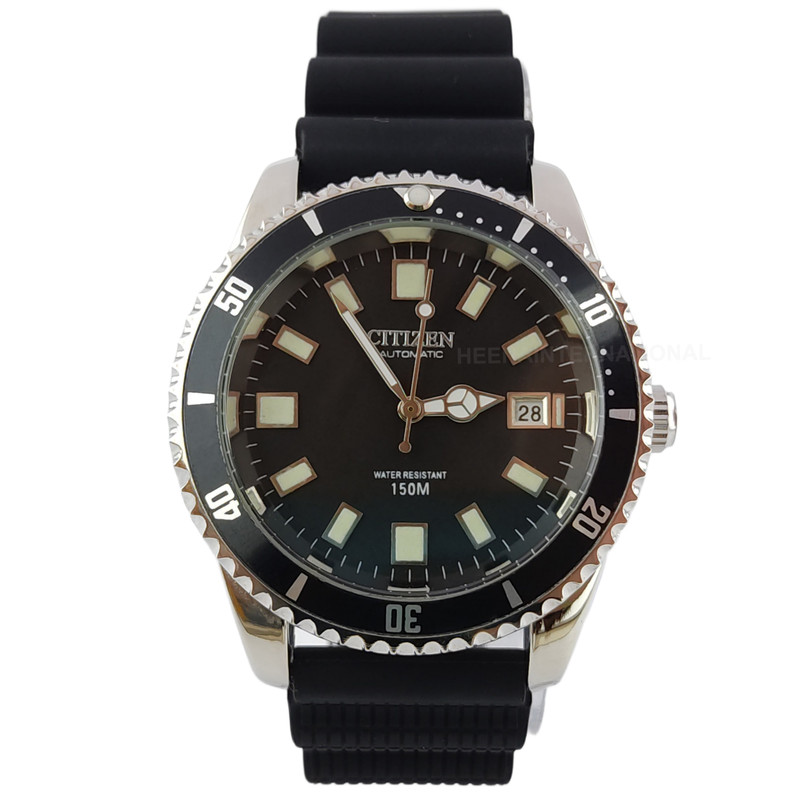 Rare Vintage Citizen Diver Automatic Men's Black Watch Round Dial Japan  Made 21J | eBay