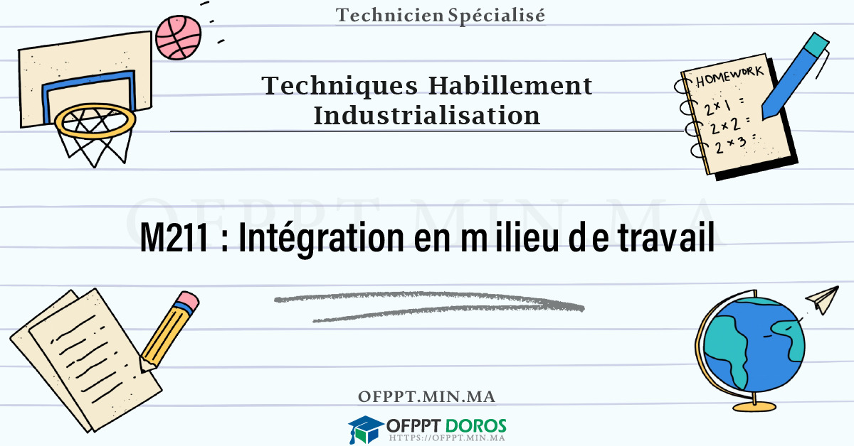 Sommaire détaillé du cours Intégration en milieu de travail M211 OFPPT - Structure du module