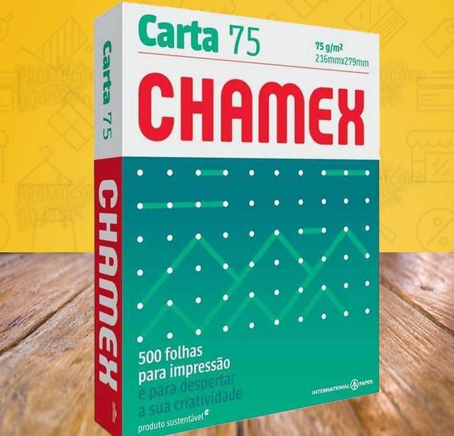 Chamex Papel Sulfite Carta 75, 216 x 279mm, 500 Folhas