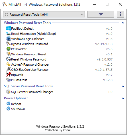 Windows Password Solutions v1.3.2