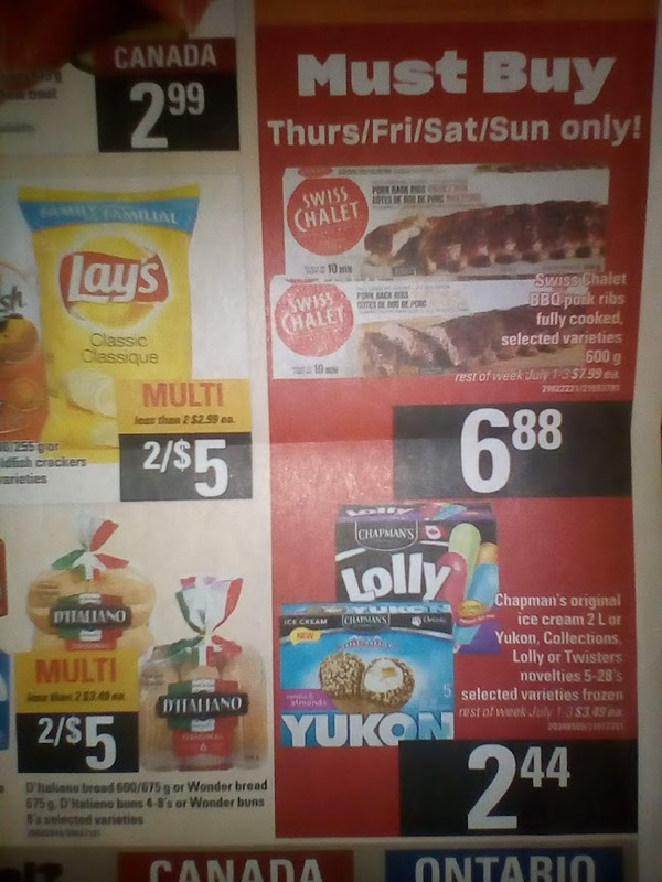 [Loblaws] Yukon (Chapmans) ice cream novelties 2.44 Swiss Chalet