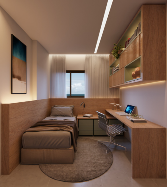 Quarto amplo com iluminação natural no Parador Madri