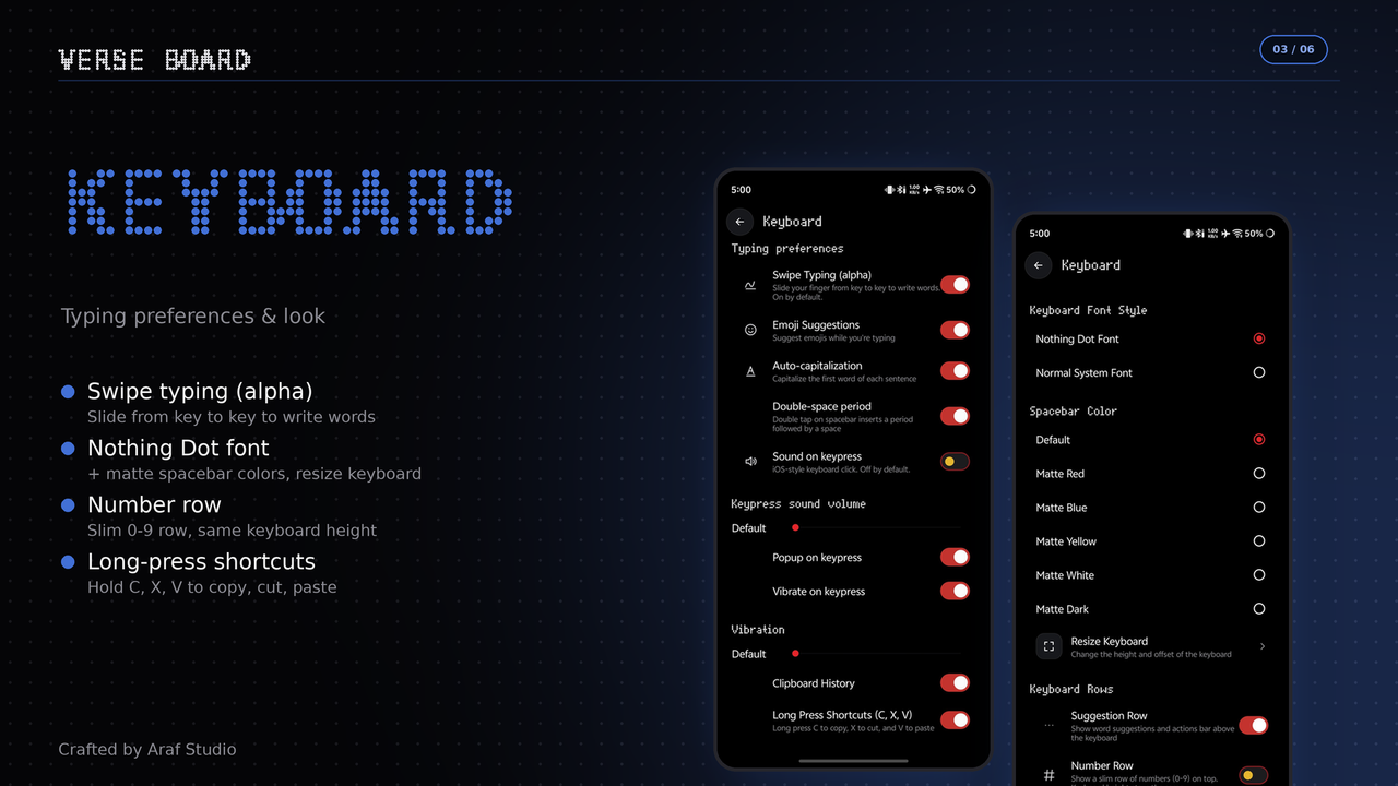 Keyboard settings