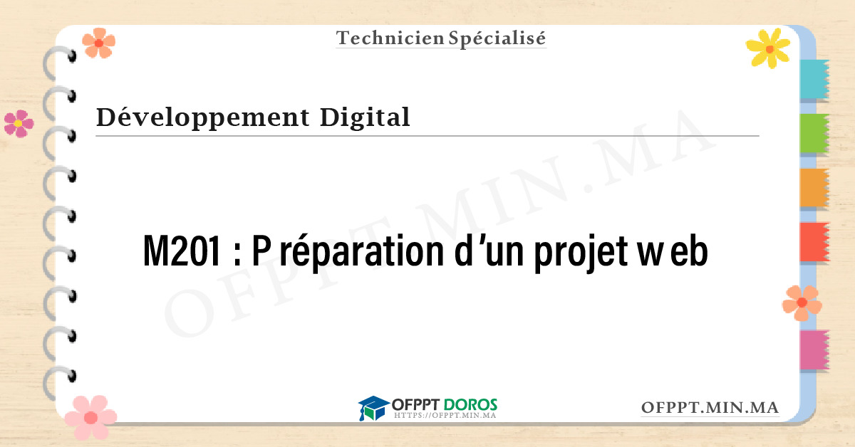 Sommaire détaillé du cours Préparation d’un projet web M201 OFPPT - Structure du module