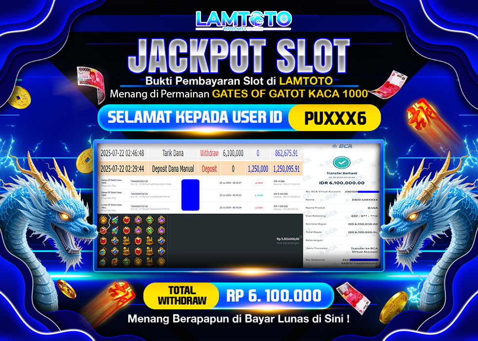 BUKTI JACKPOT LUNAS LAMTOTO